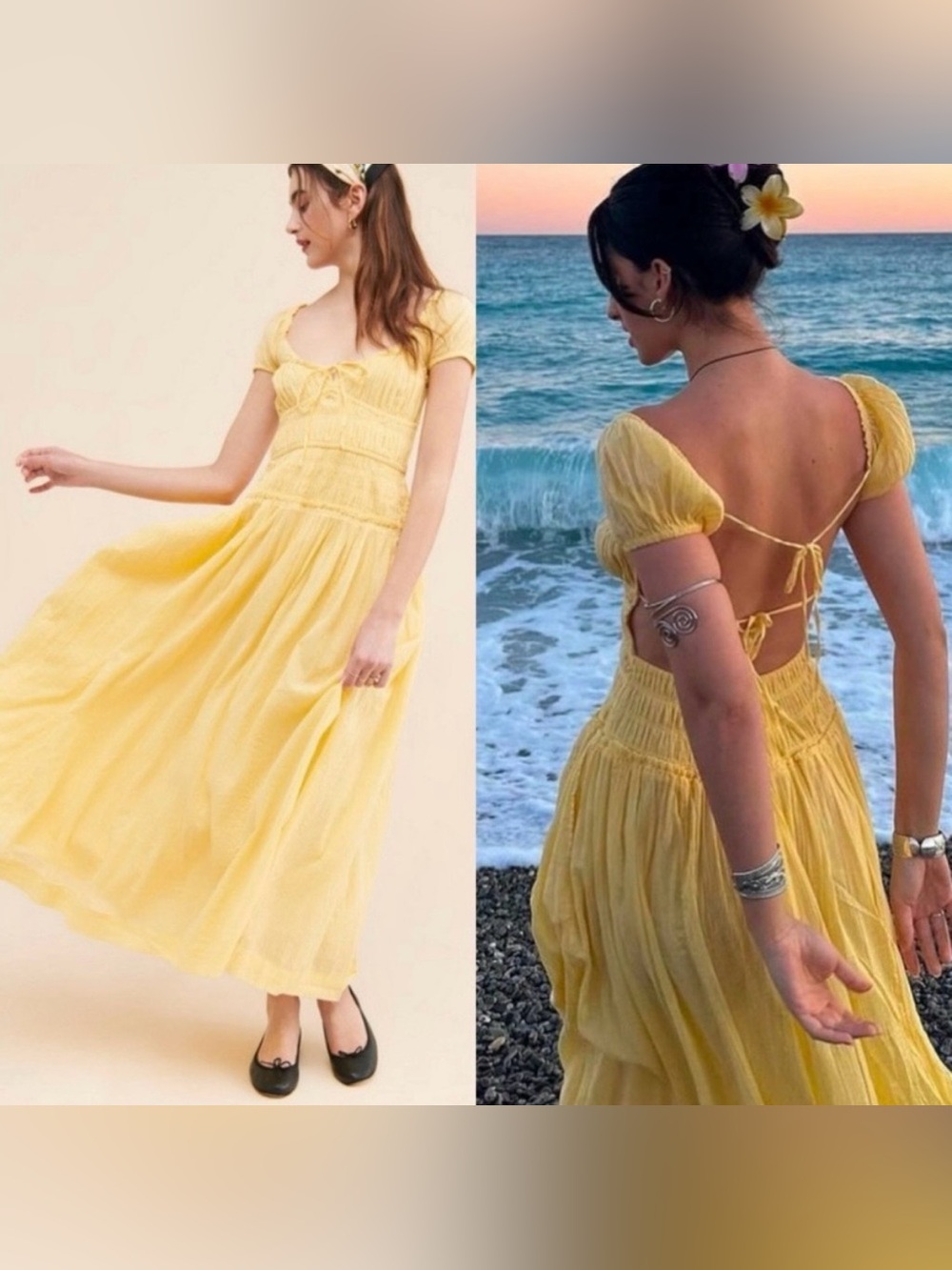 Free People Feeling Bonita Maxi Dress Yellow Size Large